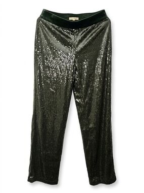 a new day Olive Green Sequin Wide-Leg Pants